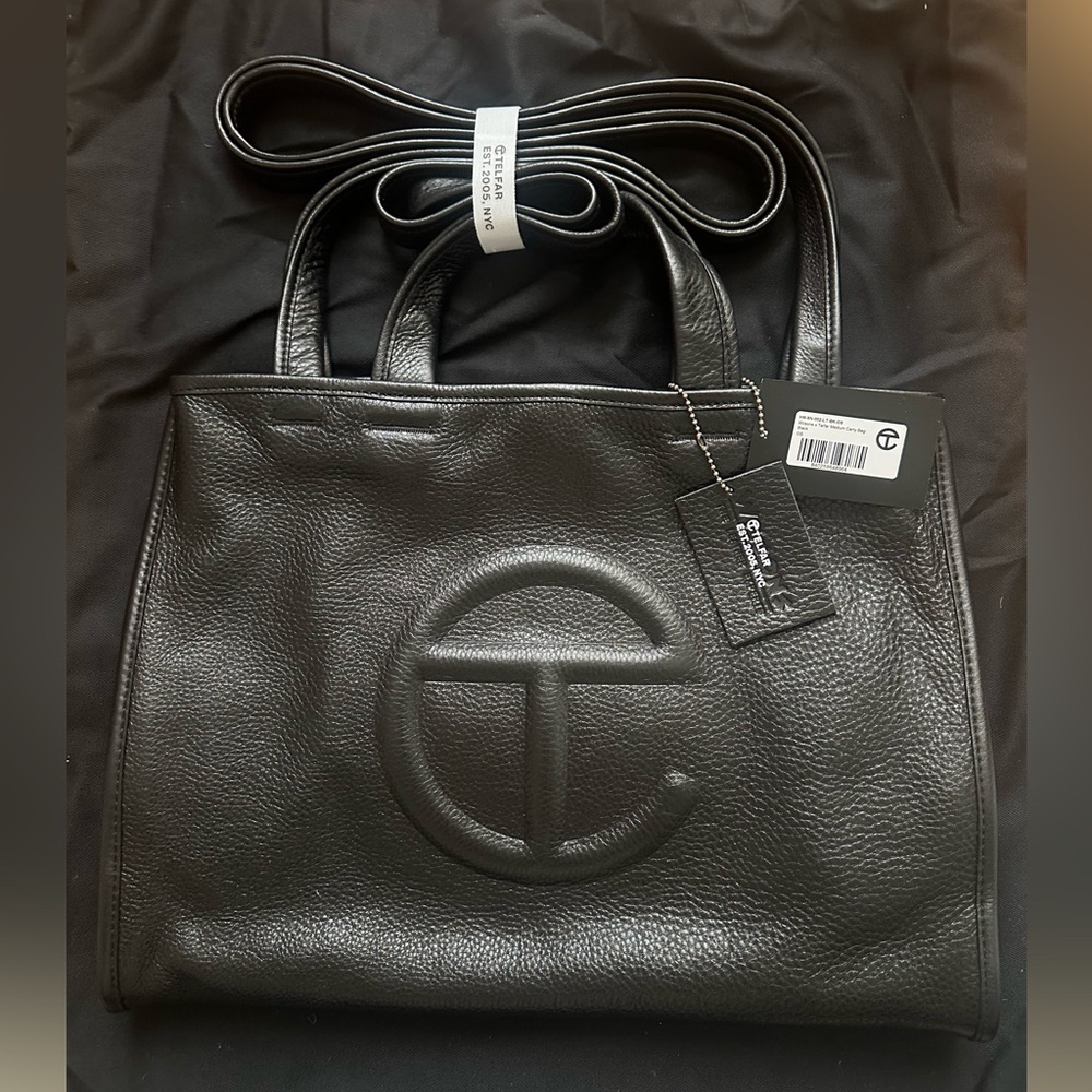 Telfar x Wilson Leather Medium Black Shopper NWT